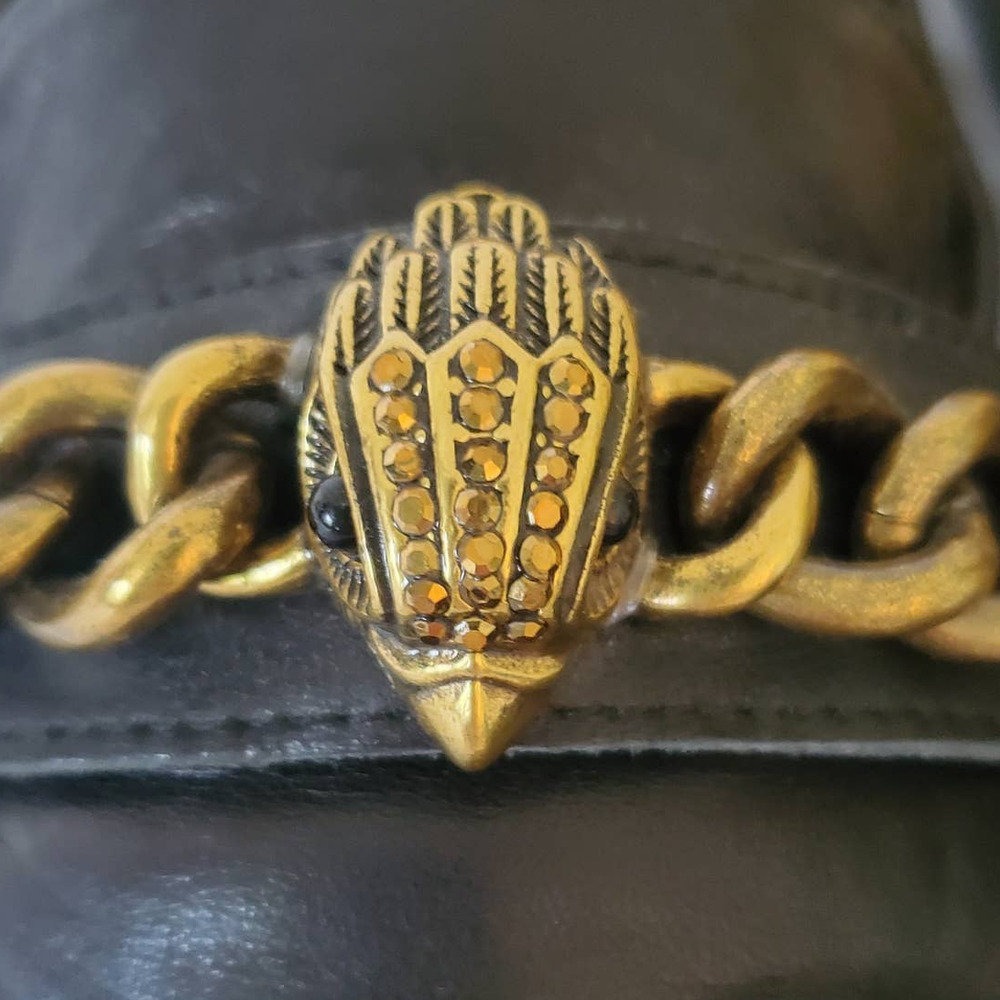 Kurt Geiger Womens Black Loafers Size 8 Penny Loafer Style Bird Head Jewels